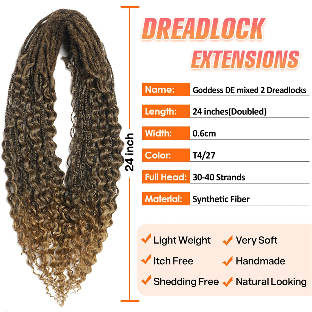 Double Ended Synthetic Dreadlock Extensions Ombre Blonde Boho Crochet Hippie Dreads 10 Strands Handmade Bohemian Box Braids