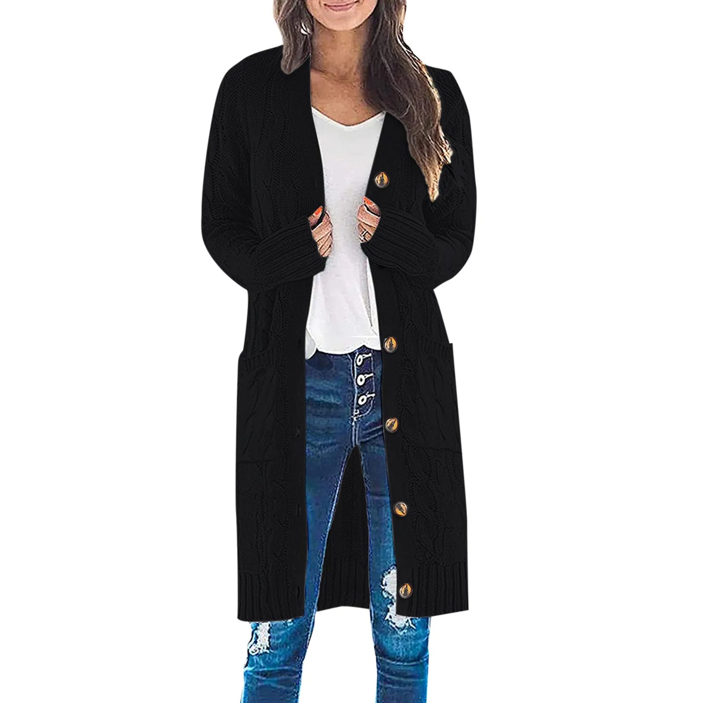 Women Boho Patchwork Cardigan Casual Loose Long Sweater Open Front Knit Sweaters Coat Korean Style Sweater For Women Daily