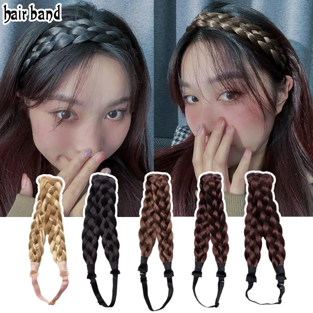Synthetic Wig Twist Hair Band Boho Locks Wig Headband Women Boho Plait Braid Hair Band Headbands For Hair Woman Accessories