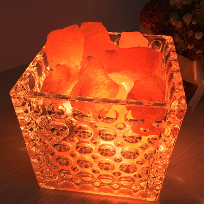 Crystal Salt Light Himalaya Rose Rock Aromatherapy Table Lamp Lucky Bedroom Bedside Warm Plug-in Dimming Night Light