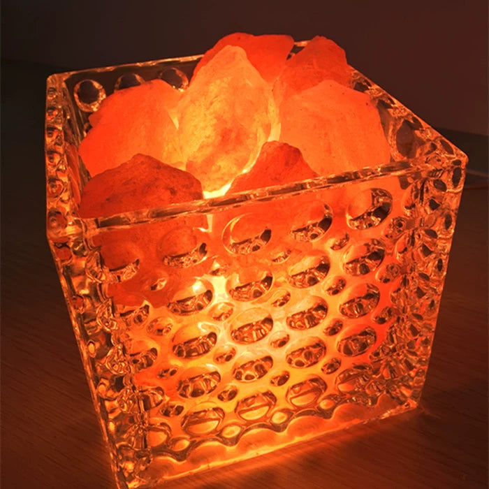 Crystal Salt Light Himalaya Rose Rock Aromatherapy Table Lamp Lucky Bedroom Bedside Warm Plug-in Dimming Night Light