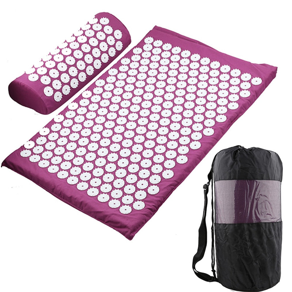Acupressure Mat Yoga Mat Pillow Meditation Set Massage Mat Relieve Stress Body Pain Fitness Exercise Mats Yoga Massager Cushion