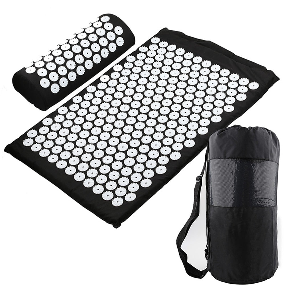 Acupressure Mat Yoga Mat Pillow Meditation Set Massage Mat Relieve Stress Body Pain Fitness Exercise Mats Yoga Massager Cushion