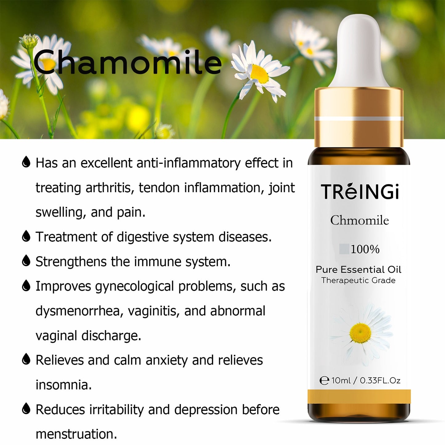 10ml Pure Natural Sandalwood Essential Oils Jasmine Lavender Rose Vanilla Mint Sage Cinnamon Bergamot Tea Tree Oil with Dropper