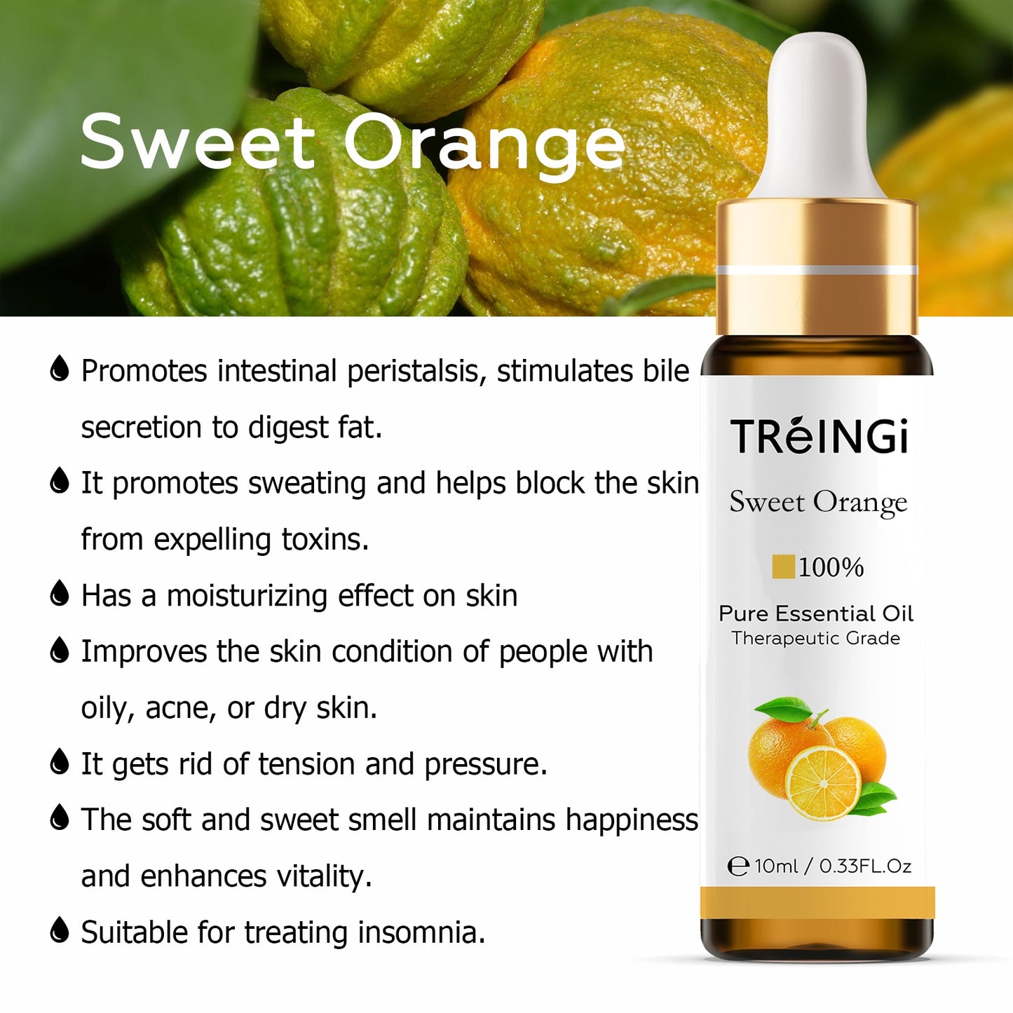 10ml Pure Natural Sandalwood Essential Oils Jasmine Lavender Rose Vanilla Mint Sage Cinnamon Bergamot Tea Tree Oil with Dropper