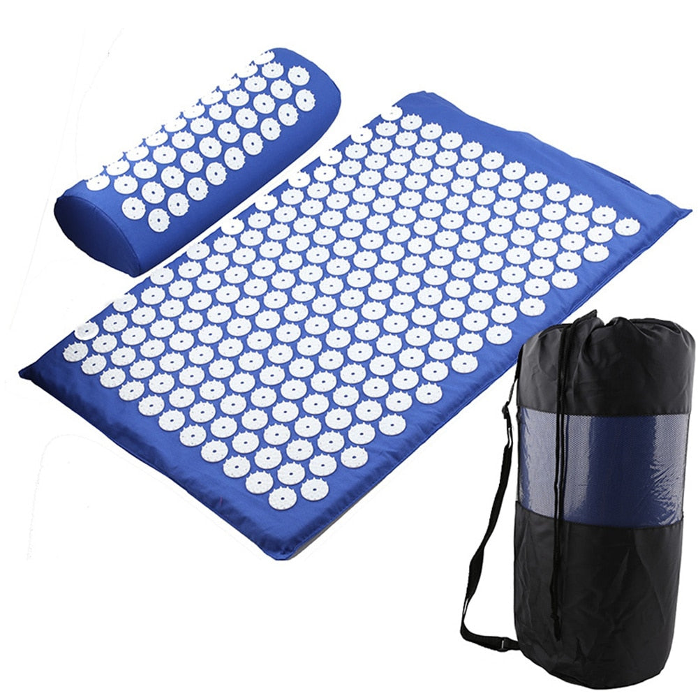 Acupressure Mat Yoga Mat Pillow Meditation Set Massage Mat Relieve Stress Body Pain Fitness Exercise Mats Yoga Massager Cushion