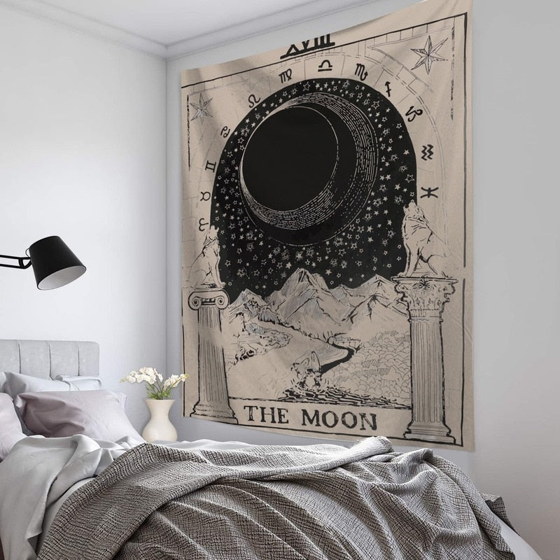 Tarot tapestry wall hanging bedroom wall decoration hanging cloth astrology divination bed cover 95*73cm