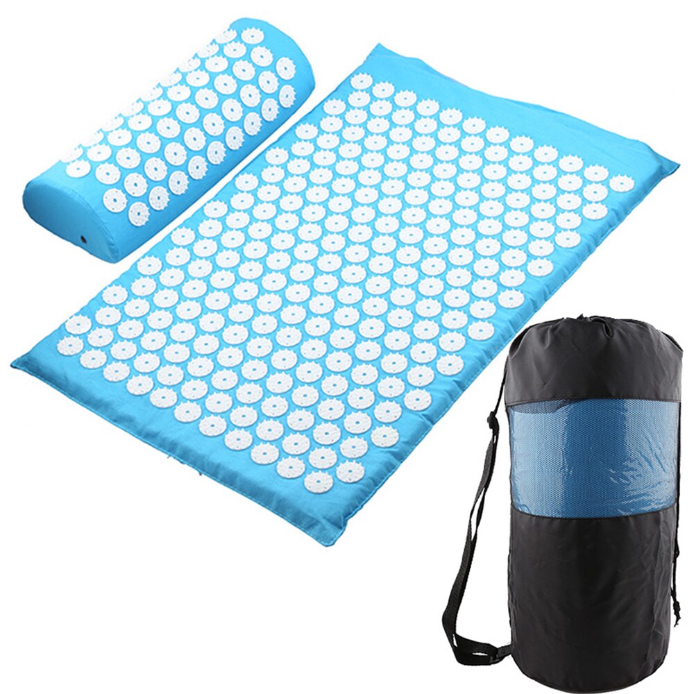 Acupressure Mat Yoga Mat Pillow Meditation Set Massage Mat Relieve Stress Body Pain Fitness Exercise Mats Yoga Massager Cushion