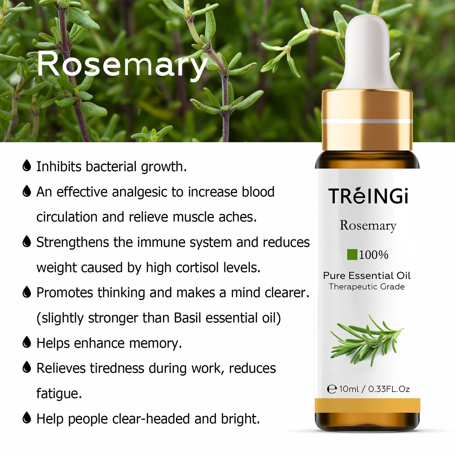 10ml Pure Natural Sandalwood Essential Oils Jasmine Lavender Rose Vanilla Mint Sage Cinnamon Bergamot Tea Tree Oil with Dropper