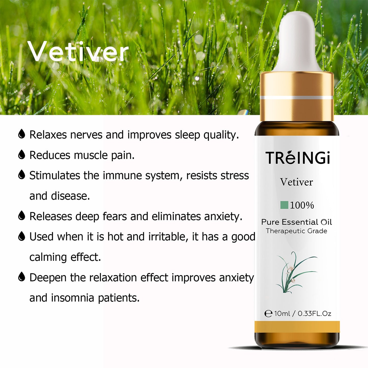 10ml Pure Natural Sandalwood Essential Oils Jasmine Lavender Rose Vanilla Mint Sage Cinnamon Bergamot Tea Tree Oil with Dropper
