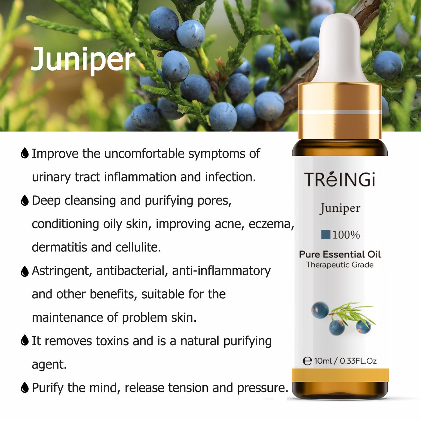 10ml Pure Natural Sandalwood Essential Oils Jasmine Lavender Rose Vanilla Mint Sage Cinnamon Bergamot Tea Tree Oil with Dropper