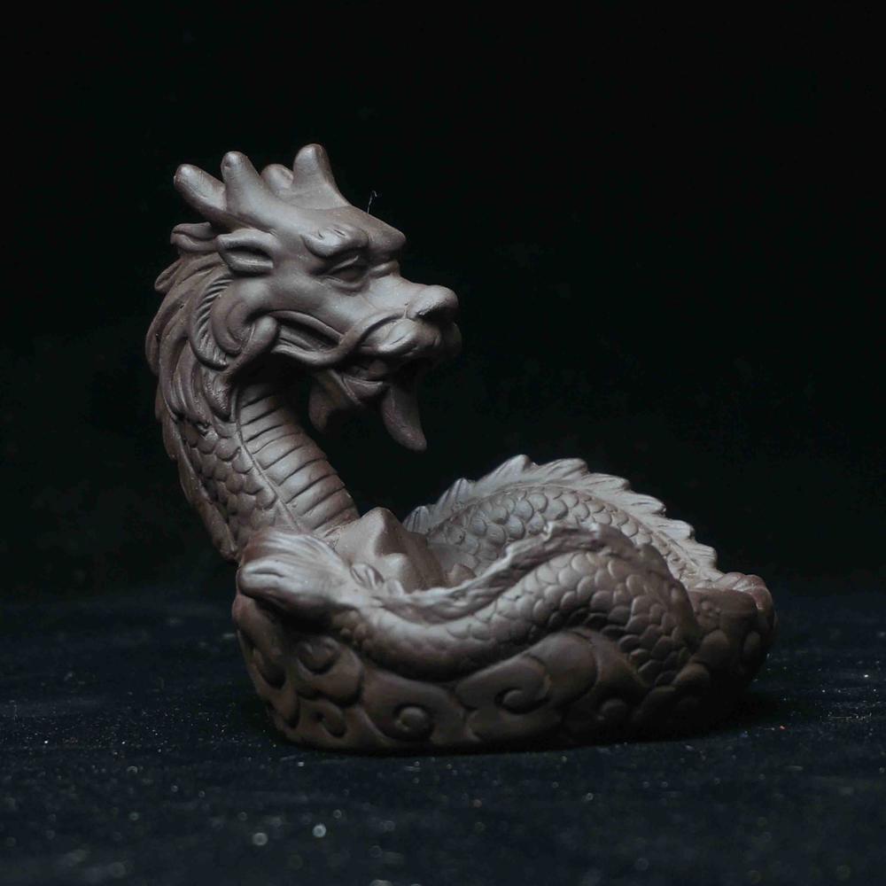 Dragon Statue Backflow Incense Burner Ceramic Sandalwood Censer Home Ornaments Figurines Backflowing Sandalwood Incensory