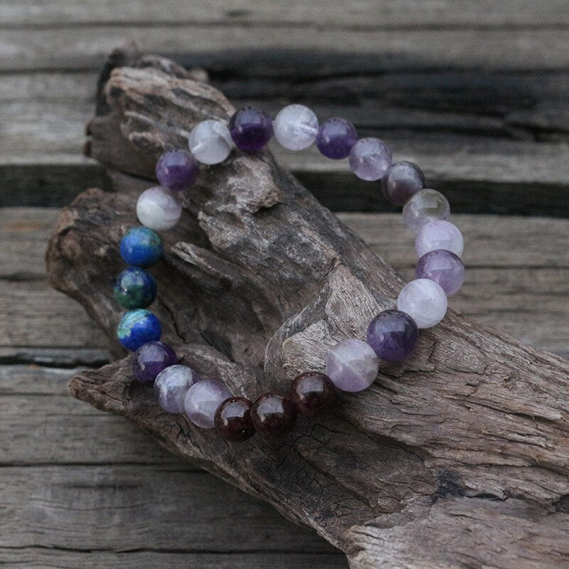 100% 8mm Natural Stone Beads,Amethyst,Garnet,Lapis, JapaMala Beads, 108 Mala Necklace,Meditation Mantra Beads, Spiritual Jewelry