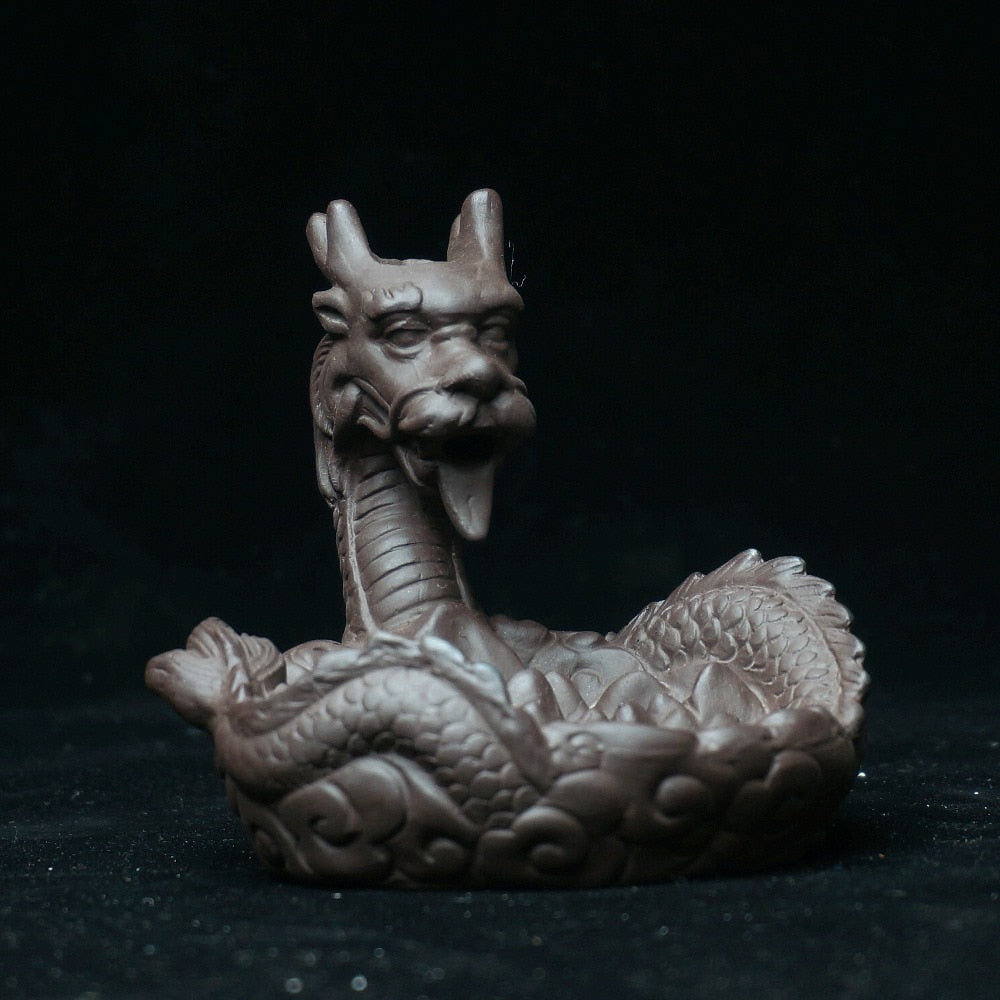 Dragon Statue Backflow Incense Burner Ceramic Sandalwood Censer Home Ornaments Figurines Backflowing Sandalwood Incensory