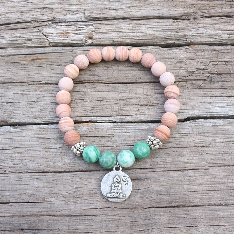 8mm Natural Stone Beads,Matte Line Stone,Qinghai Jadeite,JapaMala Sets,Spiritual Jewelry,Meditation,Inspirational,108 Mala Beads