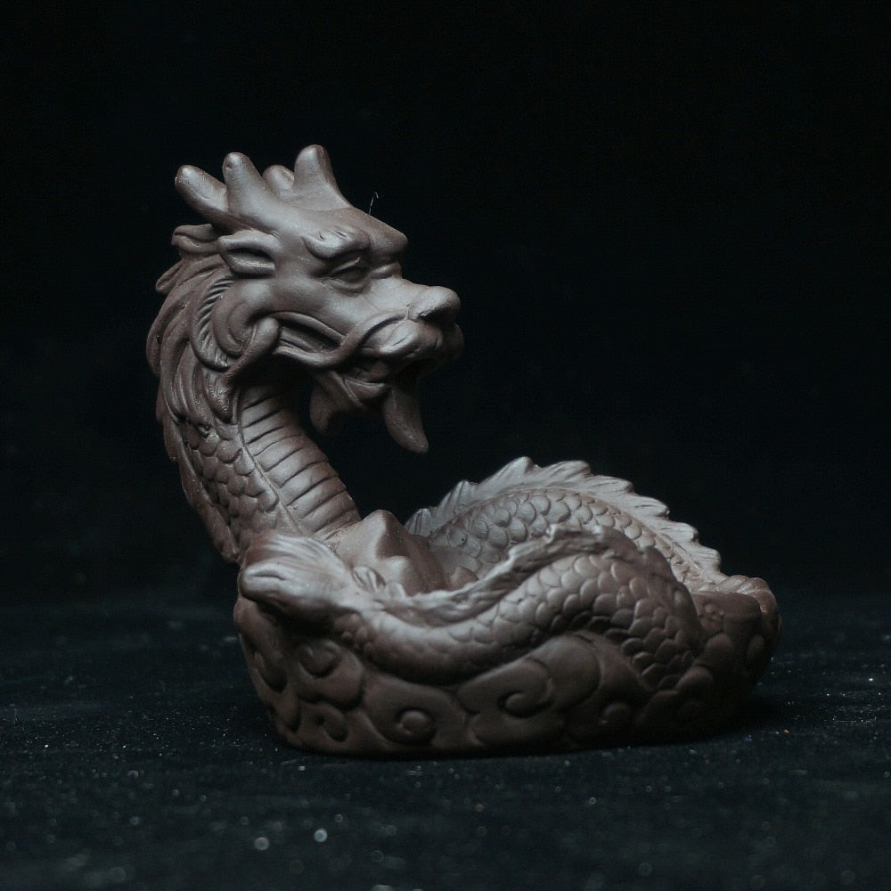 Dragon Statue Backflow Incense Burner Ceramic Sandalwood Censer Home Ornaments Figurines Backflowing Sandalwood Incensory