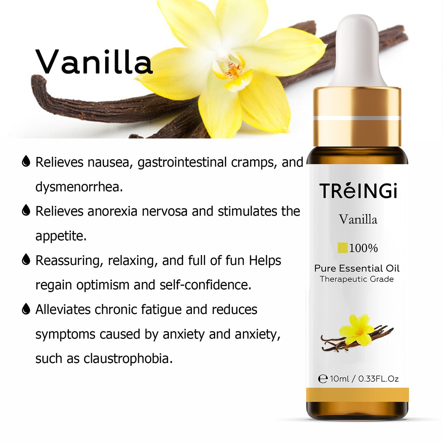 10ml Pure Natural Sandalwood Essential Oils Jasmine Lavender Rose Vanilla Mint Sage Cinnamon Bergamot Tea Tree Oil with Dropper
