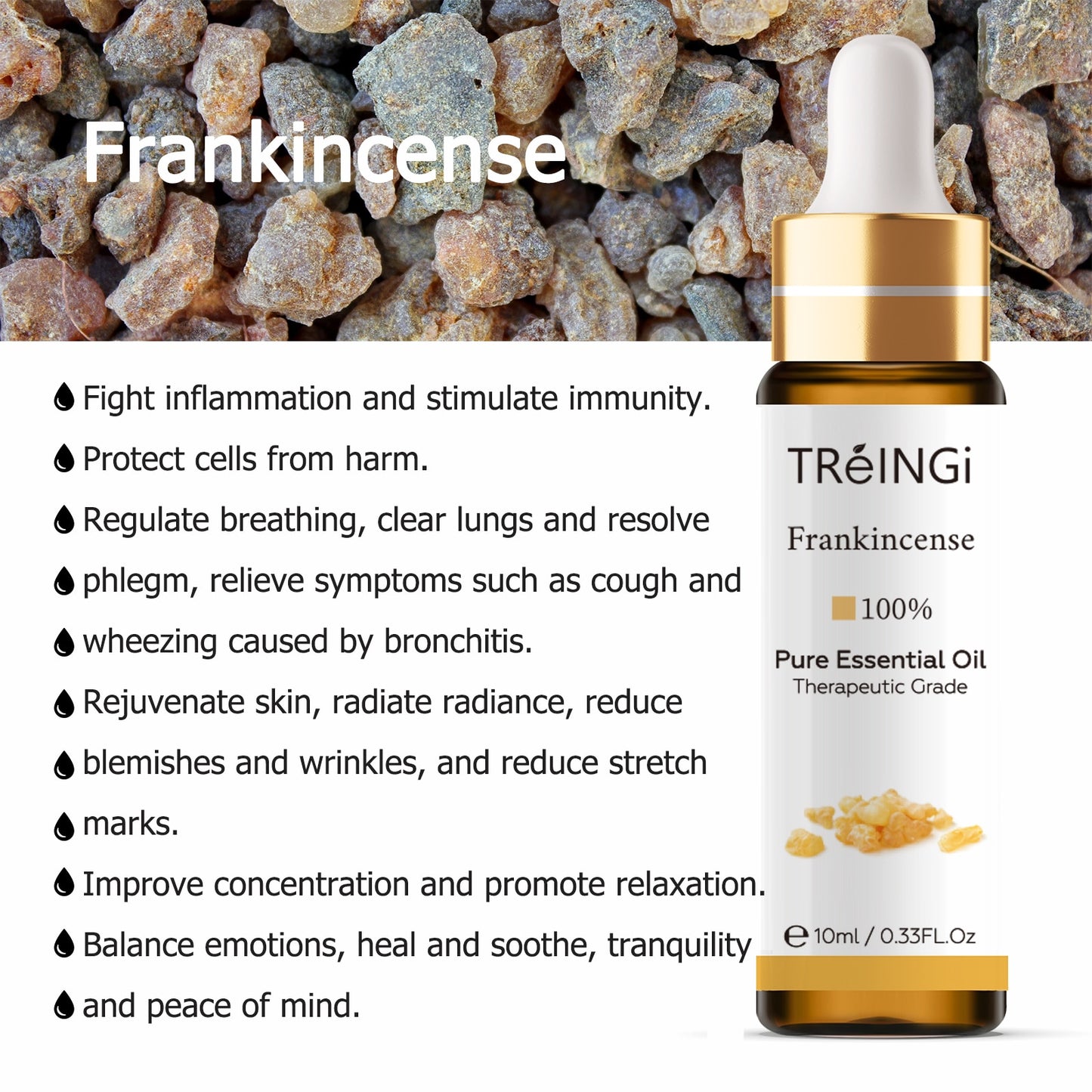 10ml Pure Natural Sandalwood Essential Oils Jasmine Lavender Rose Vanilla Mint Sage Cinnamon Bergamot Tea Tree Oil with Dropper