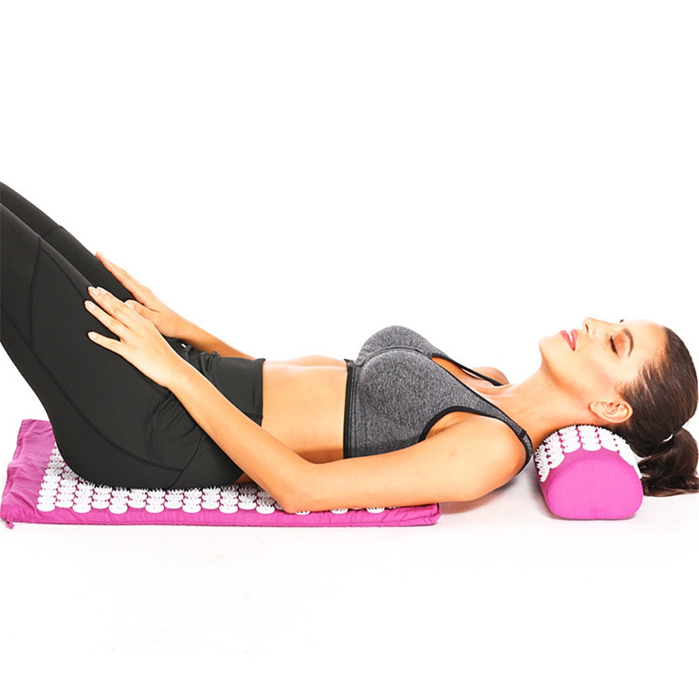 Acupressure Mat Yoga Mat Pillow Meditation Set Massage Mat Relieve Stress Body Pain Fitness Exercise Mats Yoga Massager Cushion