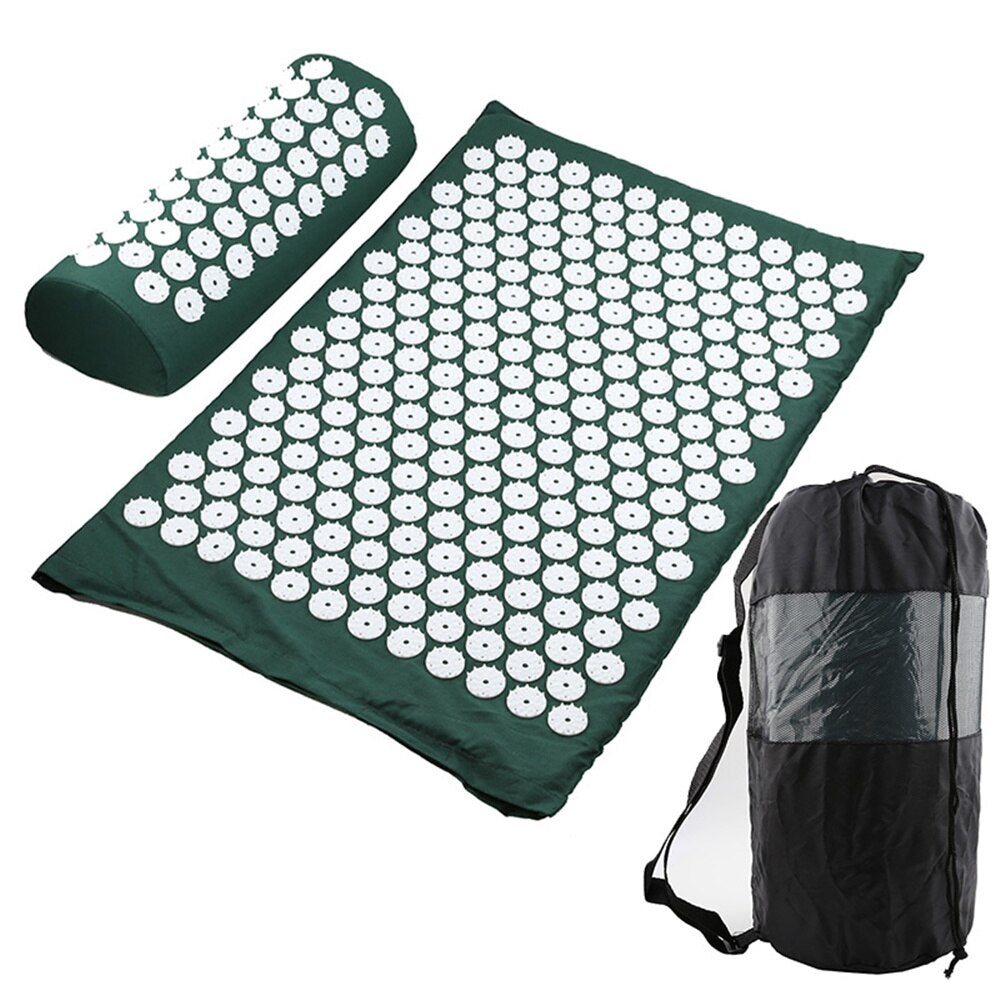 Acupressure Mat Yoga Mat Pillow Meditation Set Massage Mat Relieve Stress Body Pain Fitness Exercise Mats Yoga Massager Cushion