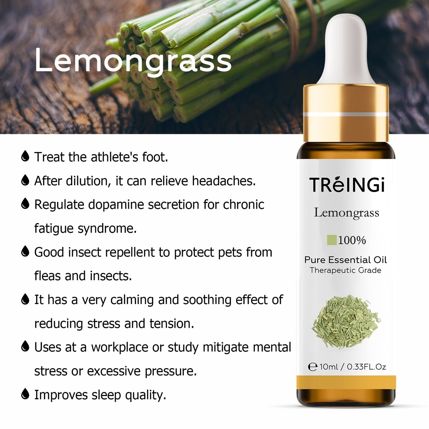 10ml Pure Natural Sandalwood Essential Oils Jasmine Lavender Rose Vanilla Mint Sage Cinnamon Bergamot Tea Tree Oil with Dropper