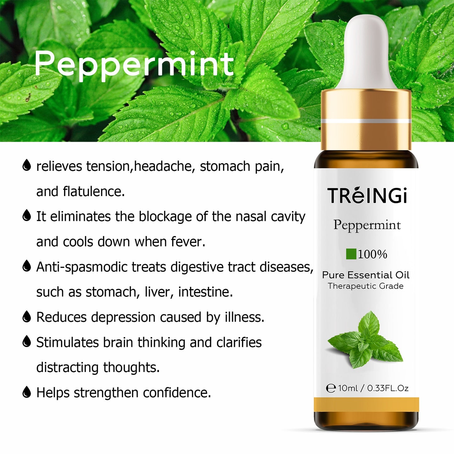 10ml Pure Natural Sandalwood Essential Oils Jasmine Lavender Rose Vanilla Mint Sage Cinnamon Bergamot Tea Tree Oil with Dropper