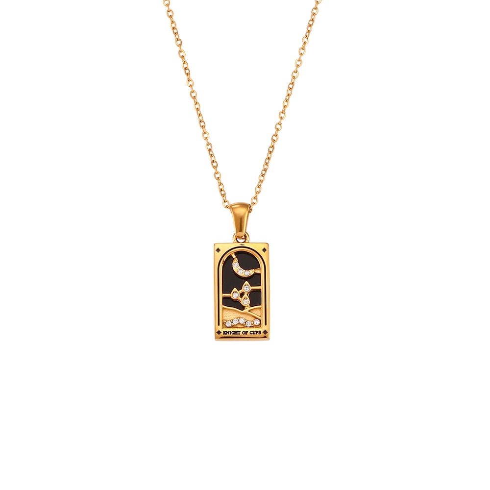 2022 New Design Christmas Jewelry Gift Colorful Gometric Meaningful Moon Sun Lover Stainless Steel Tarot Necklaces For Women