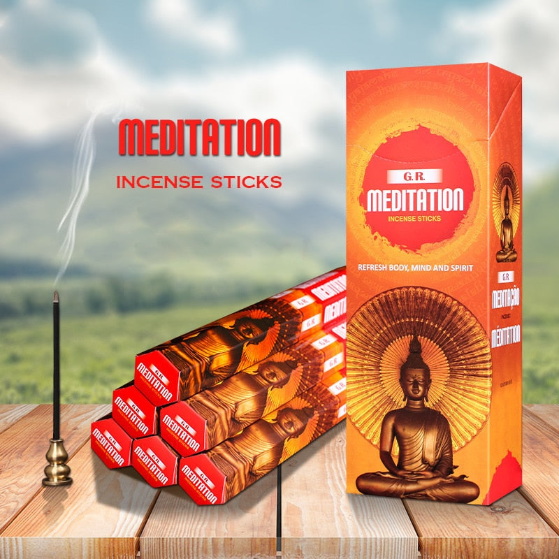 Y 20 Sticks Indian Incense White Sage Meditation Lavender Yoga Sea Breeze Love Incense Purifying Air Deodorization Aromatherapy