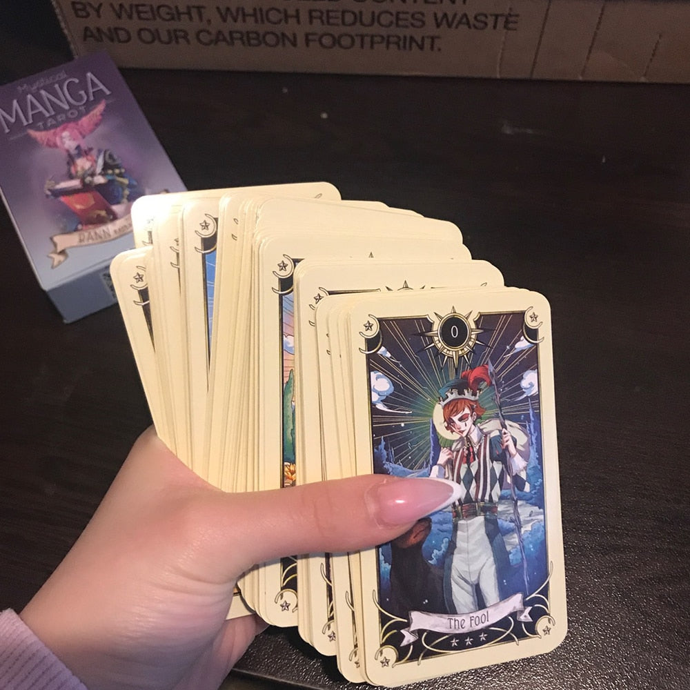 Tarot oracle card mysterious divination comics Tarot card female girl card game board game English playing cards with PDF guide