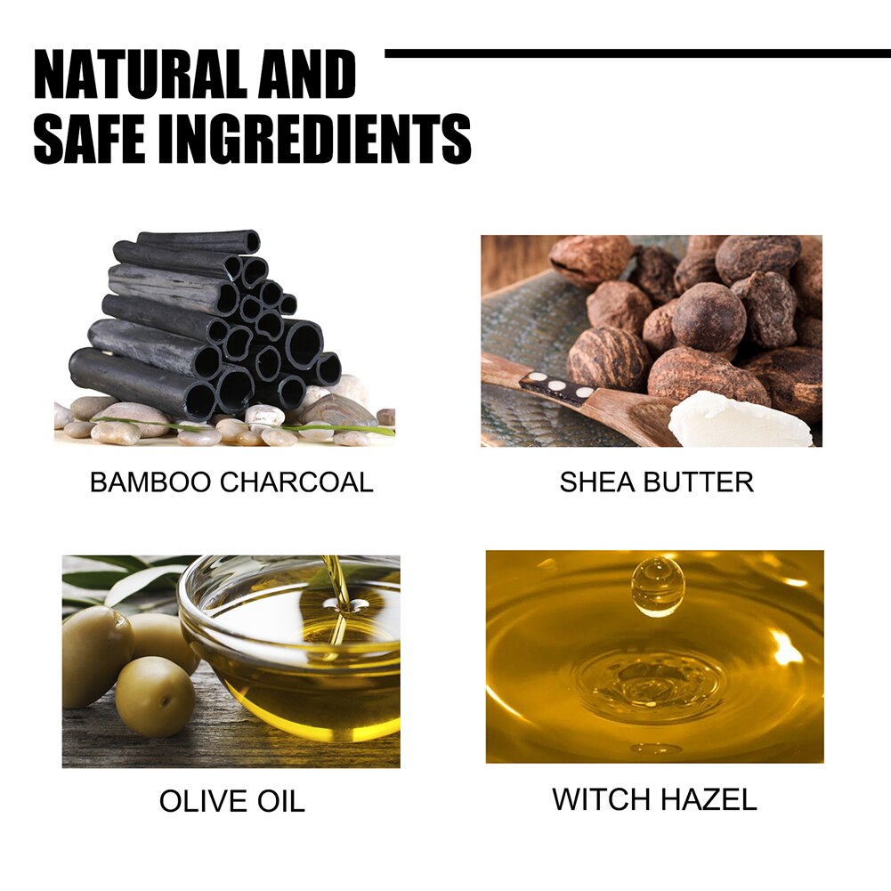 Natural Organic Herbal Essential Black Bamboo Oil Soap Whitening Handmade Soap Skin Remove Acne Deep Cleansing Face Hair Care