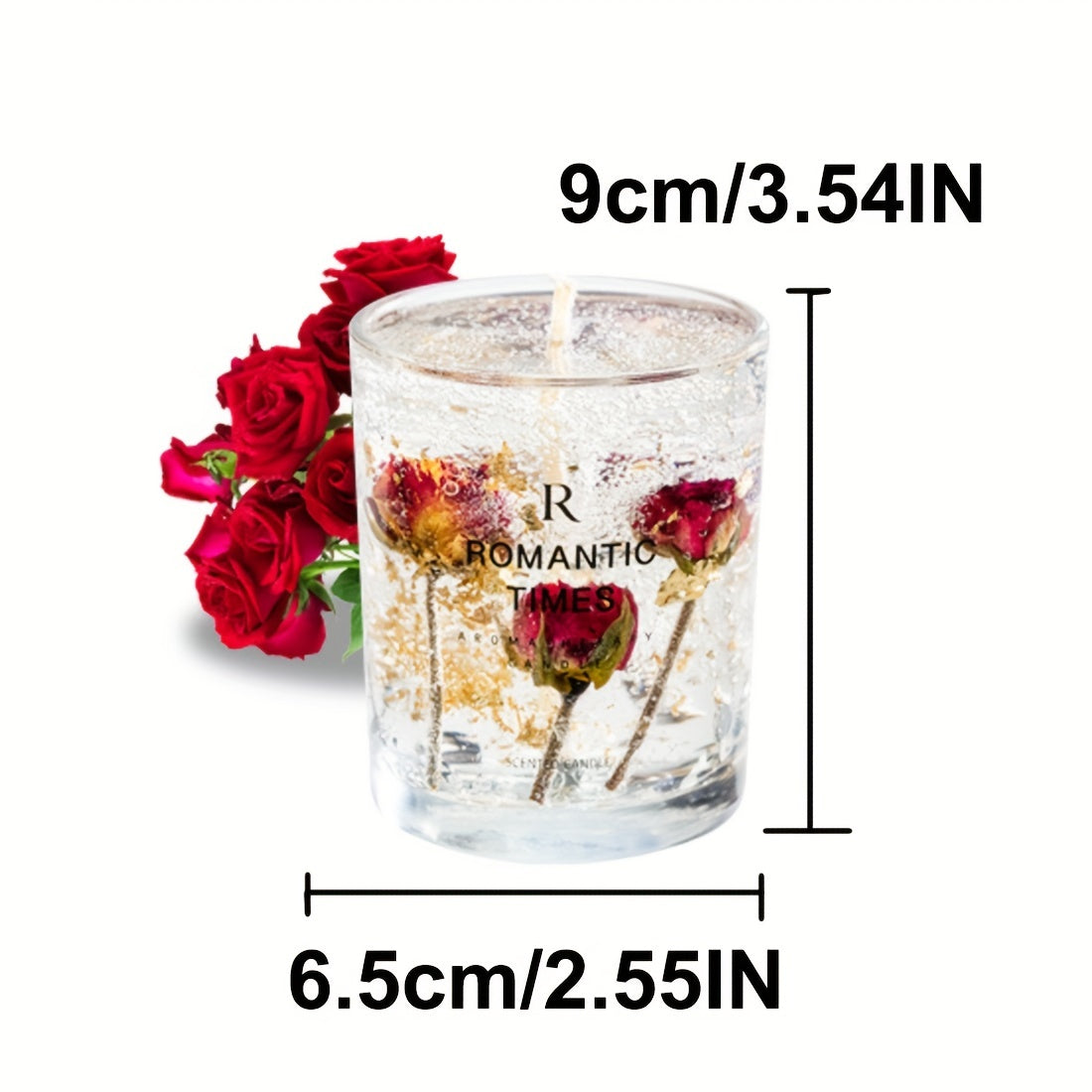 [Romantic Soy Candle] 50-Hour Burn Time Romantic 7.4oz Soy Candle with Real Flowers & Essential Oils | Floral Scented, Elegant Glass Jar for Home Decor, Relaxation, and Gifting, Scented Candles, Best for Christmas, Perfect fo