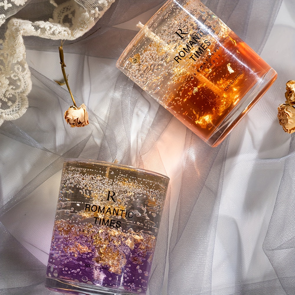 [Romantic Soy Candle] 50-Hour Burn Time Romantic 7.4oz Soy Candle with Real Flowers & Essential Oils | Floral Scented, Elegant Glass Jar for Home Decor, Relaxation, and Gifting, Scented Candles, Best for Christmas, Perfect fo