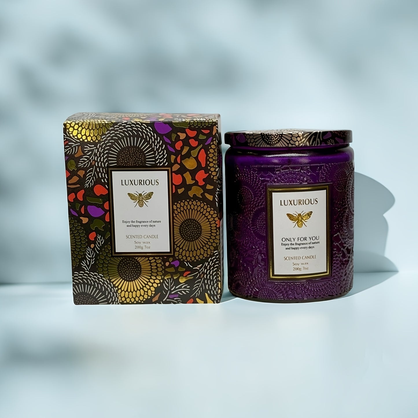 Scented Candles Large Wood Wicked Candles, Decorative Candles in Glass, Natural Soy Wax, 40 Hours Long Burning