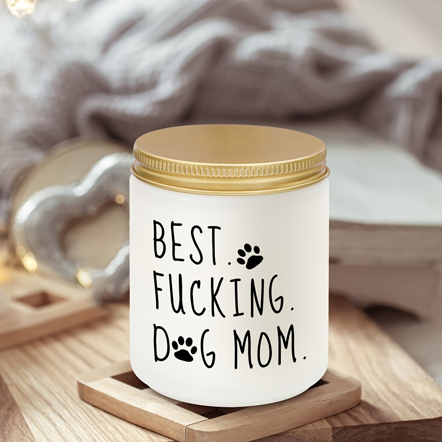 1pc 9 Oz Lavender Scented Candles Gift, Dog Mom Gifts For Women, Dog Mom Gifts, Best Gifts For Dog Owners Pet Lovers For Birthday Valentines Day Anniversary Mothers Day Christmas Gifts For Dog Mom