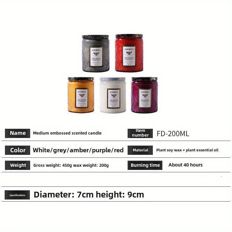 Scented Candles Large Wood Wicked Candles, Decorative Candles in Glass, Natural Soy Wax, 40 Hours Long Burning