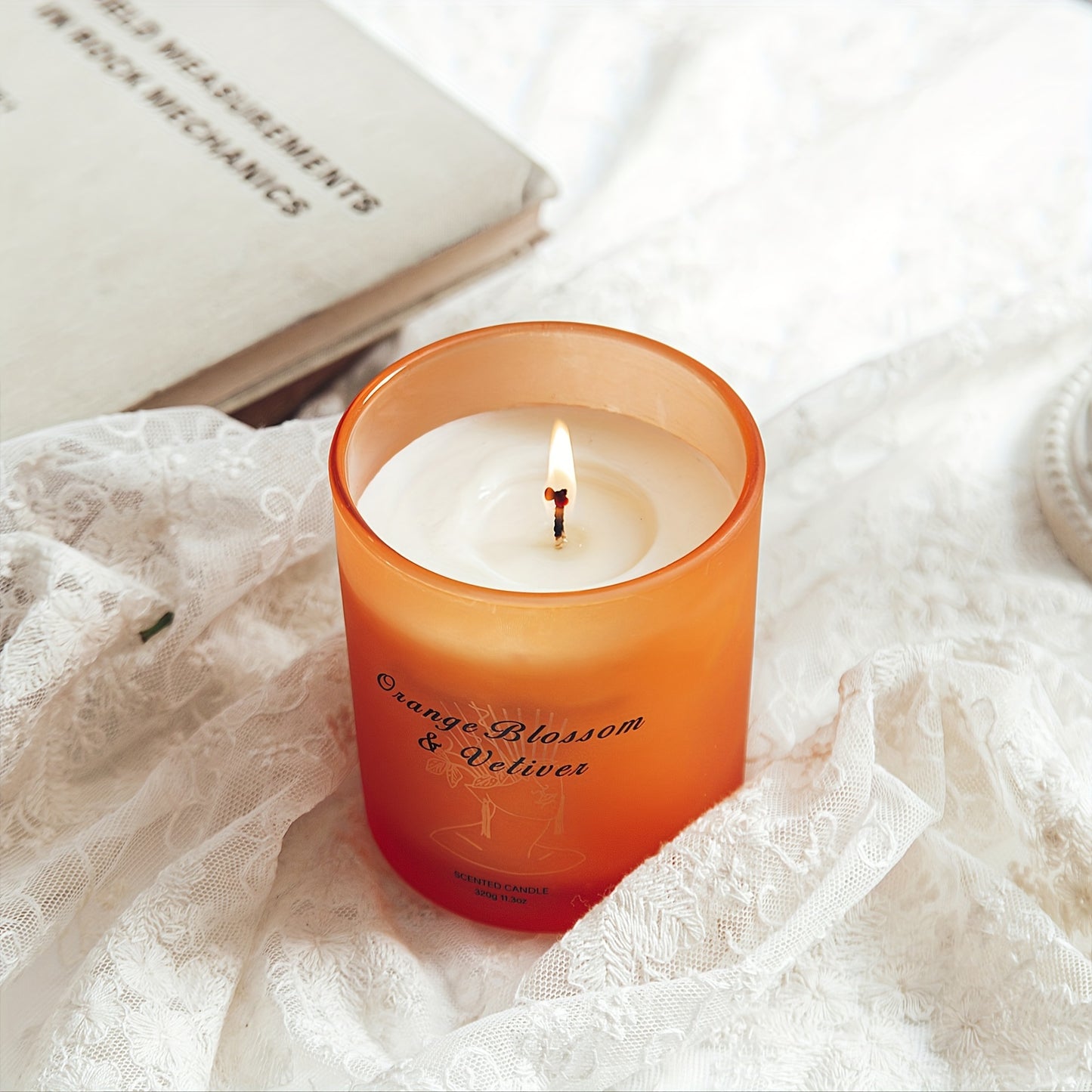 YINUO LIGHT Large Jar Candles Made With 11.3oz Natural Soy Wax | Scented Candles | Candles For Home Scented | Aromatherapy Candles Gifts | Birthday Gifts For Women | Orange Blossom Candle