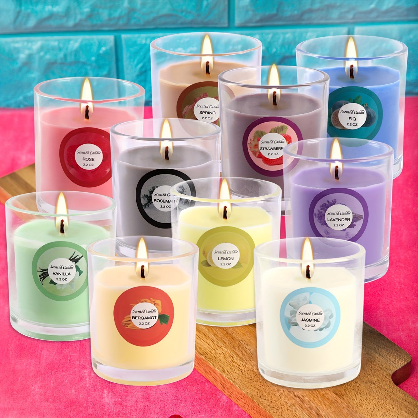[Scented Candles Gift Set] 20 Packs of Strongly Scented Soy Wax Candles | 10 Scents, Glass Jar Candles Gift Set for Ladies Birthday, Mother's Day, Christmas, Valentine's Day, Halloween