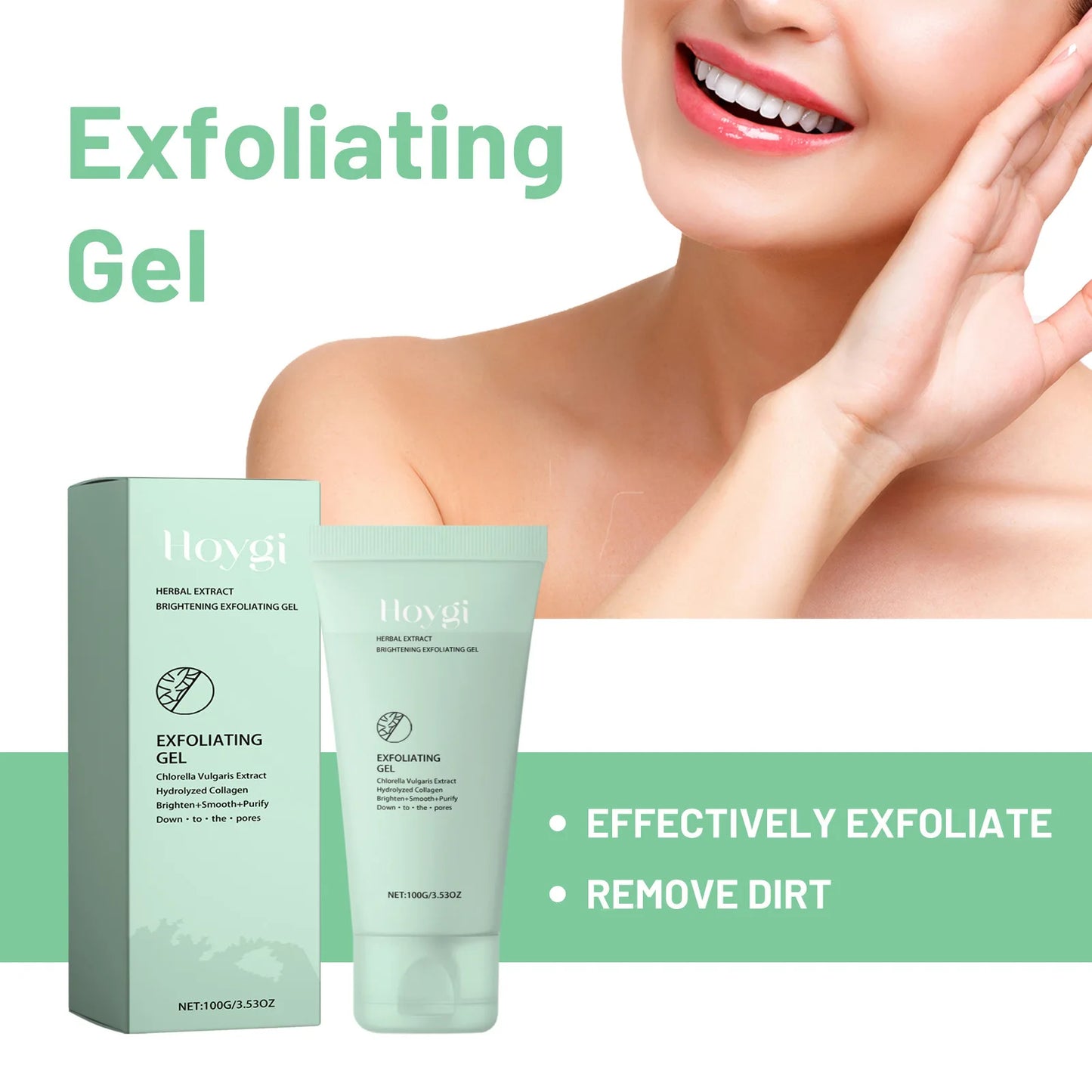 Hoygi 100g Face Exfoliating Gel Herbal Deep Cleansing Shrink Pores Blackhead Removal Moisturizing Repair Exfoliation Peeling Gel