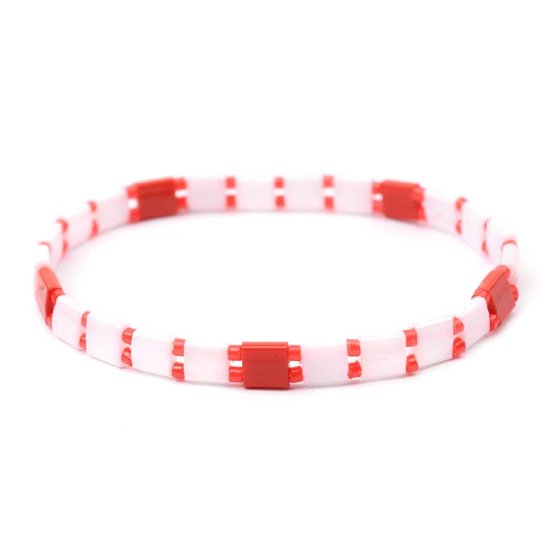 BOJIU 17 Styles Bohemian Miyuki Delica Tila Beads Bracelets For Women Summer Beach Jewelry Boho Gold Loom Custom Bracelet BC356