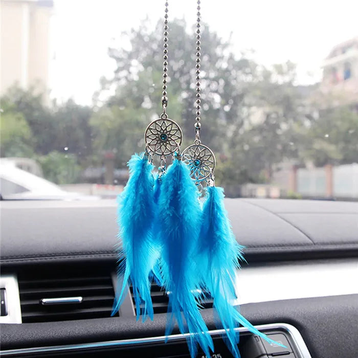 Mini Dream Catcher Car Pendant Wind Chimes Feather Decoration Home Decor & Wall Hanging Adornment Handmade Dreamcatcher Gifts