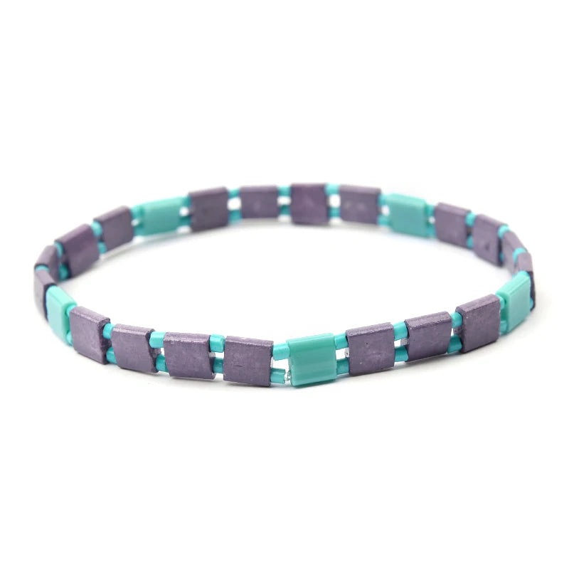 BOJIU 17 Styles Bohemian Miyuki Delica Tila Beads Bracelets For Women Summer Beach Jewelry Boho Gold Loom Custom Bracelet BC356
