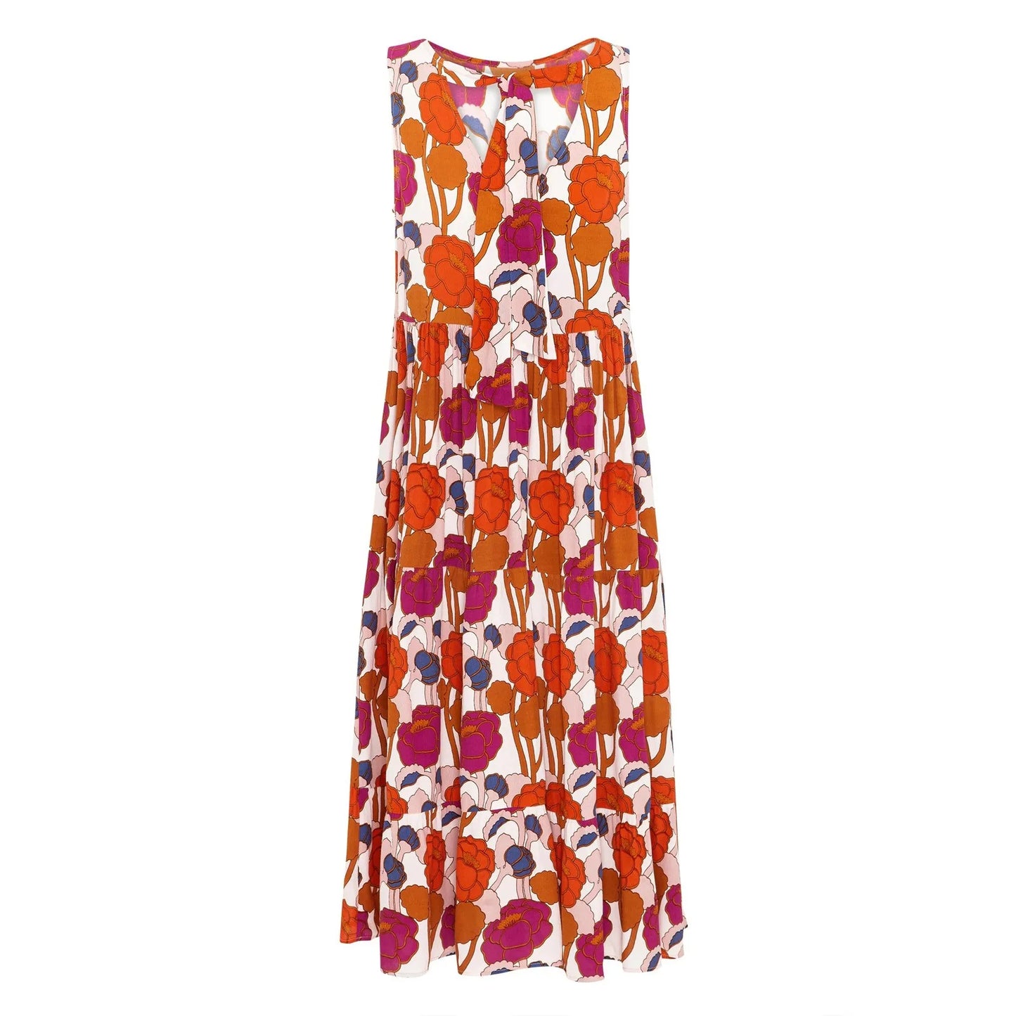 Casual Dress 2021 Women Flower Tie Vest Style Holiday Style Bohemian Style Long Skirt Beach Dress Sukienki Damskie