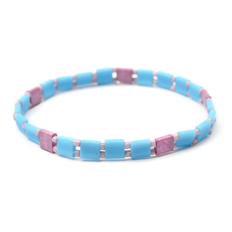BOJIU 17 Styles Bohemian Miyuki Delica Tila Beads Bracelets For Women Summer Beach Jewelry Boho Gold Loom Custom Bracelet BC356