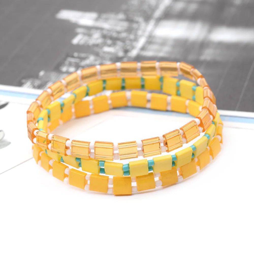 BOJIU 17 Styles Bohemian Miyuki Delica Tila Beads Bracelets For Women Summer Beach Jewelry Boho Gold Loom Custom Bracelet BC356