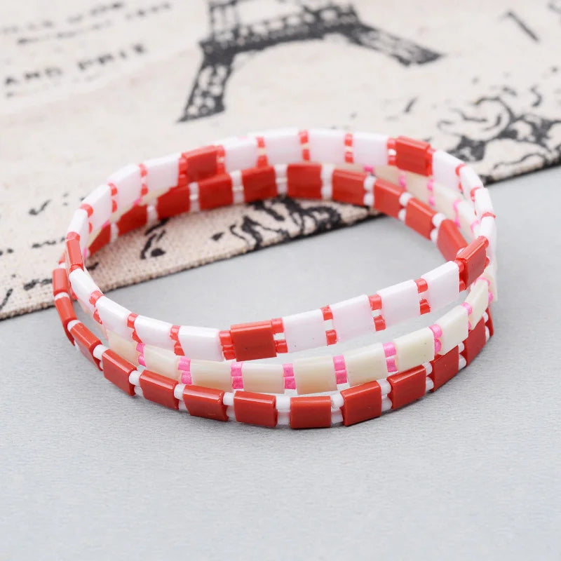 BOJIU 17 Styles Bohemian Miyuki Delica Tila Beads Bracelets For Women Summer Beach Jewelry Boho Gold Loom Custom Bracelet BC356