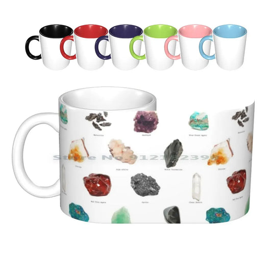 Geode Photo Pattern Ceramic Mugs Coffee Cups Milk Tea Mug Erin Hurst Geode Minerals Crystals Witchy Witch Geodes Amethyst New