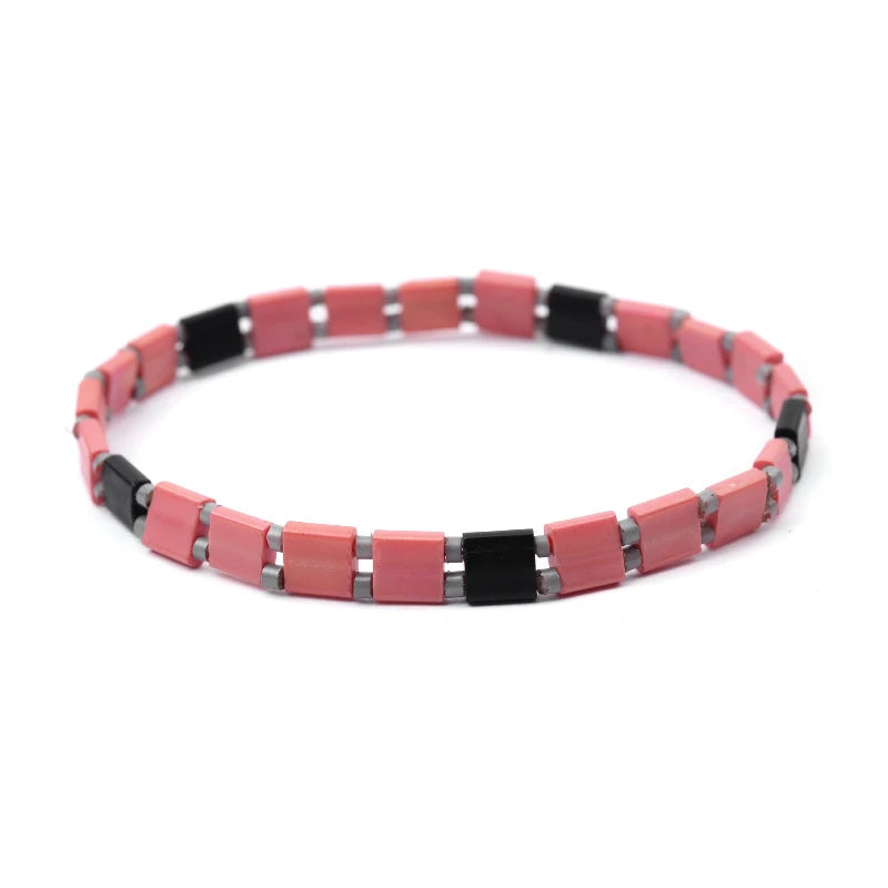 BOJIU 17 Styles Bohemian Miyuki Delica Tila Beads Bracelets For Women Summer Beach Jewelry Boho Gold Loom Custom Bracelet BC356