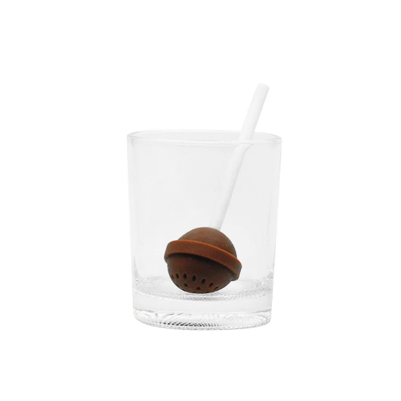 Silicone Tea Infuser Reusable Rubber Strainer Sweet Leaf Drop Tray Novelty Tea Ball Herbal Spice Filter Tea Tool Lollipop Sweet