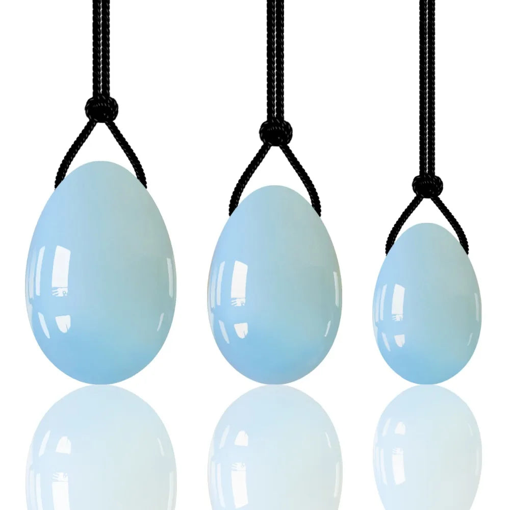 Opal Yoni Egg Set Natural Jade Eggs Vaginal Massage Crystal Ball Yoni Wand Muscle Tightening Jade Massager Kegel Exerciser