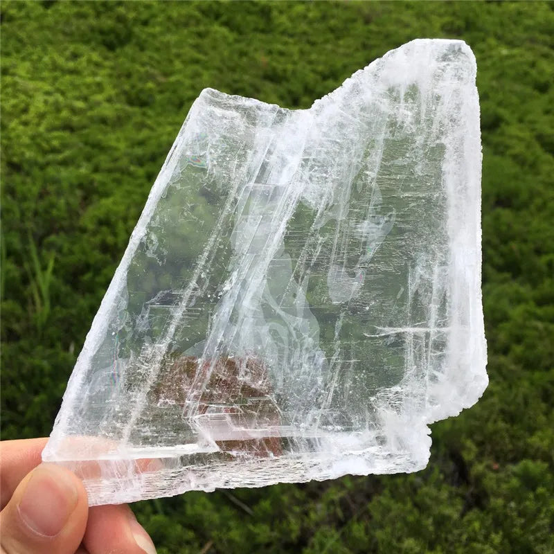 Natural White Raw Selenite Crystal Slab Transparent Gypsum Specimen Healing Reiki Decoration